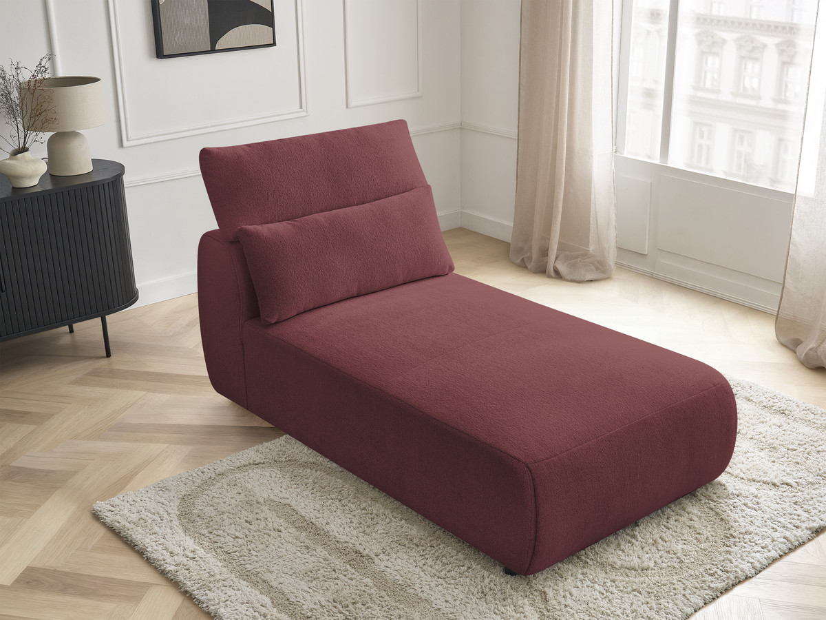 Chaise longue met hoofdsteun voor modulaire bank JANA, gemêleerde stof