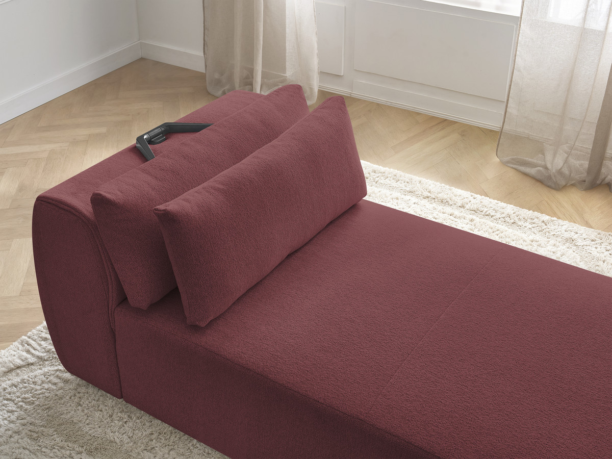 Chaise longue met hoofdsteun voor modulaire bank JANA, gemêleerde stof