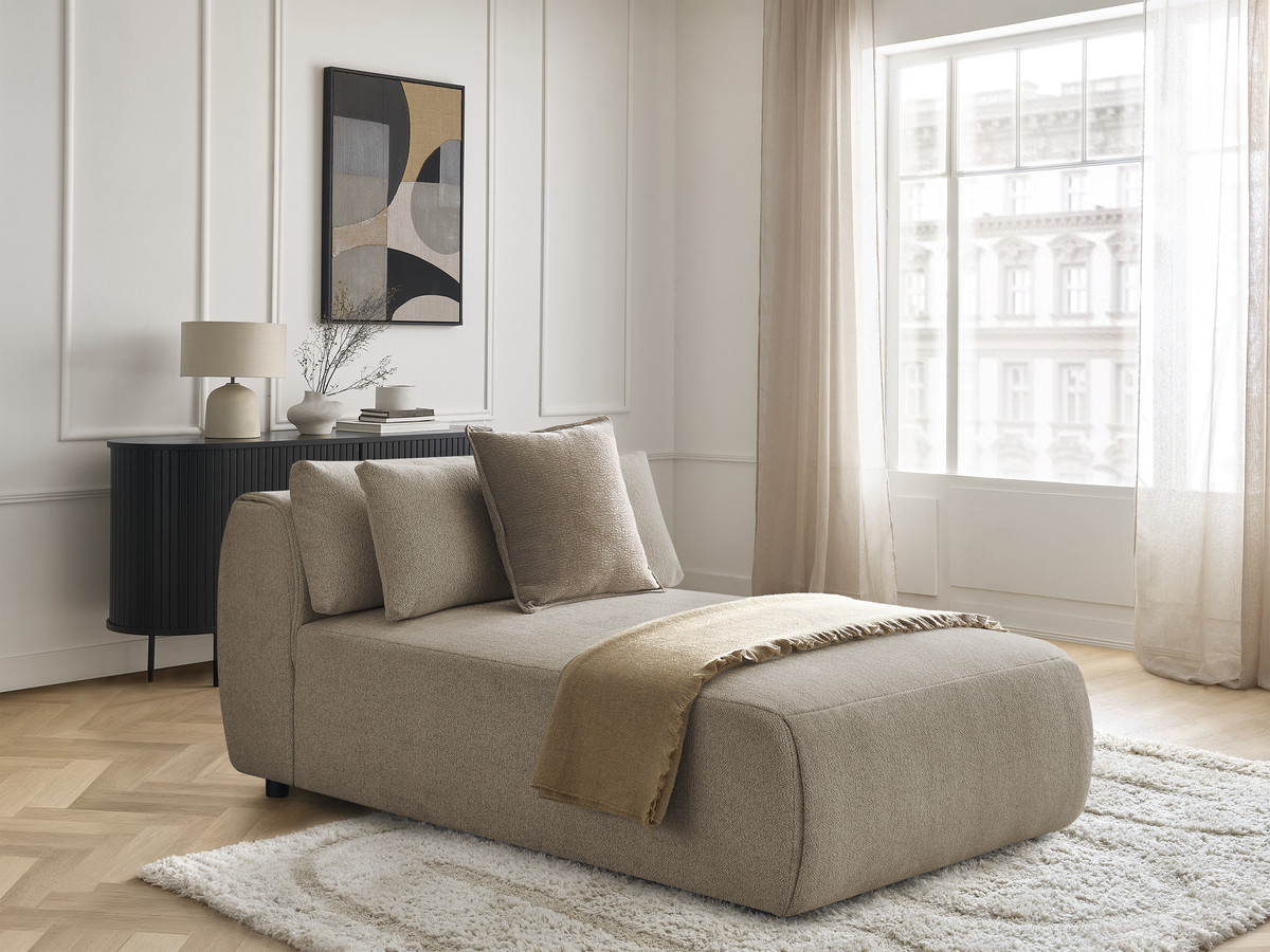 Chaise longue met hoofdsteun voor modulaire bank JANA, gemêleerde stof