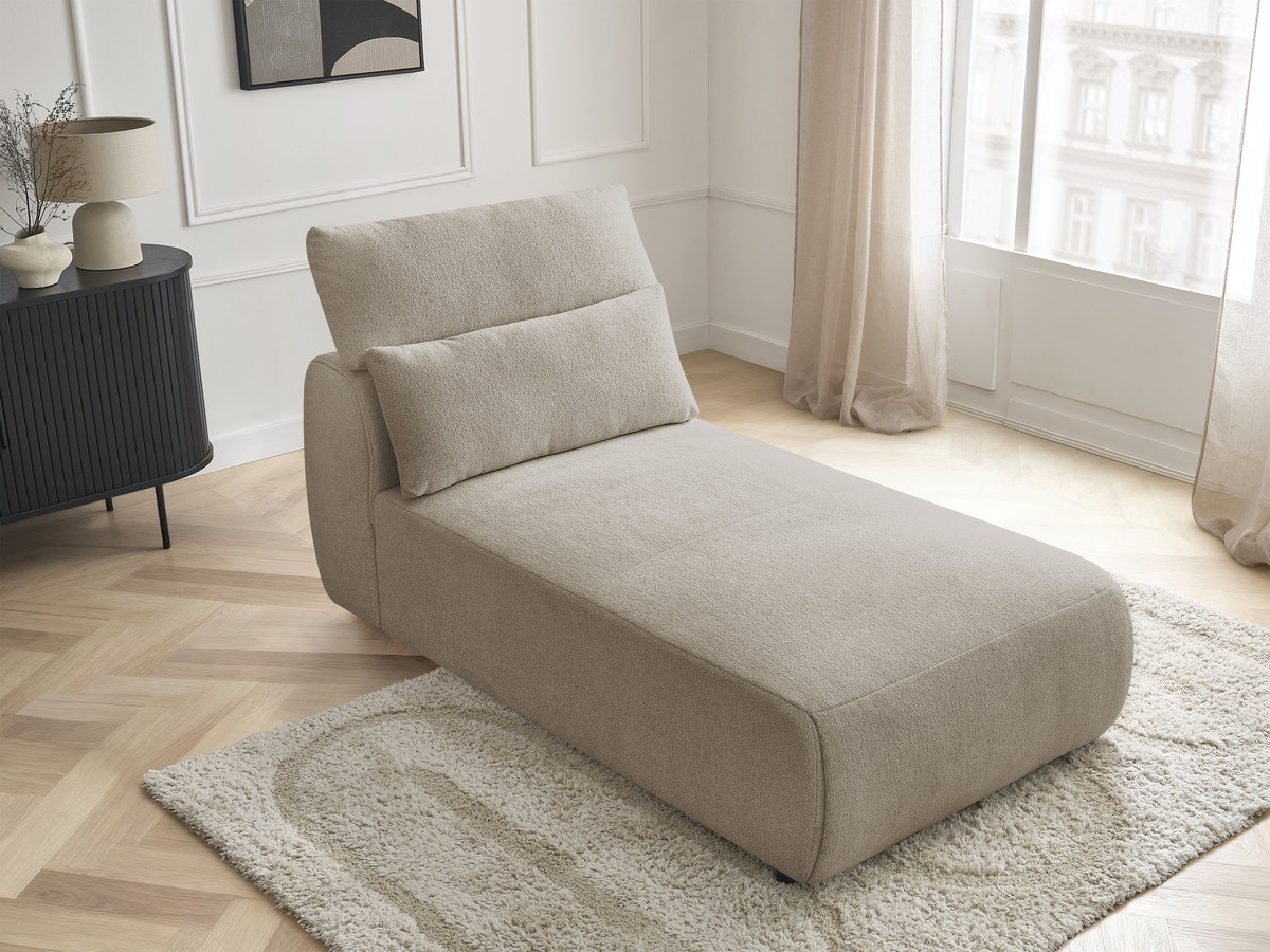 Méridienne avec têtière pour canapé modulable JANA chiné taupe — vue 5