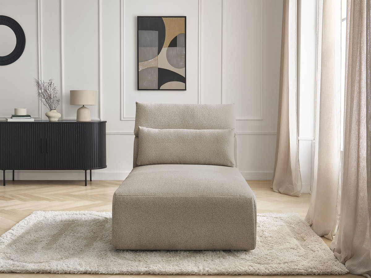 Chaise longue met hoofdsteun voor modulaire bank JANA, gemêleerde stof