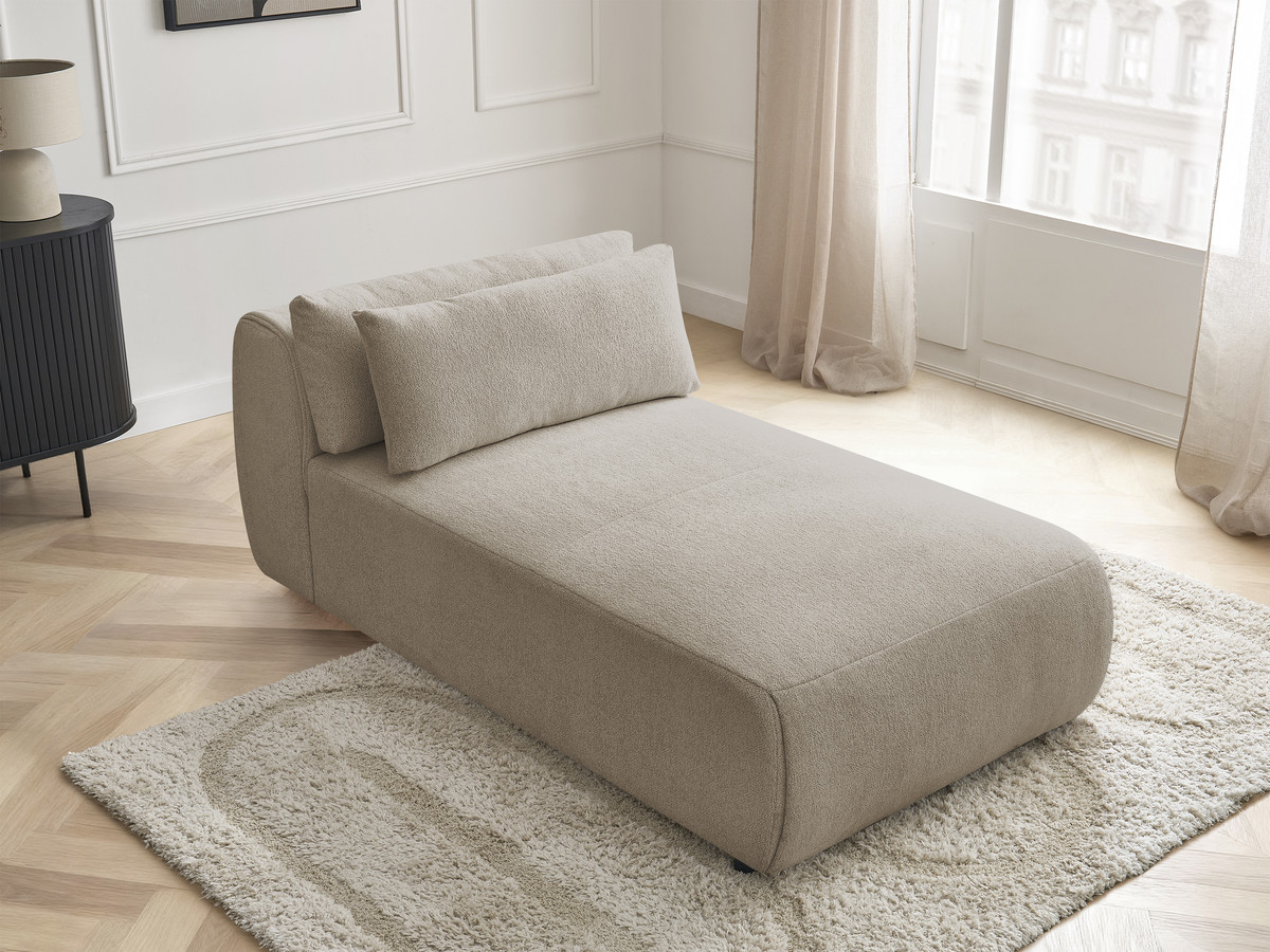 Chaise longue met hoofdsteun voor modulaire bank JANA, gemêleerde stof