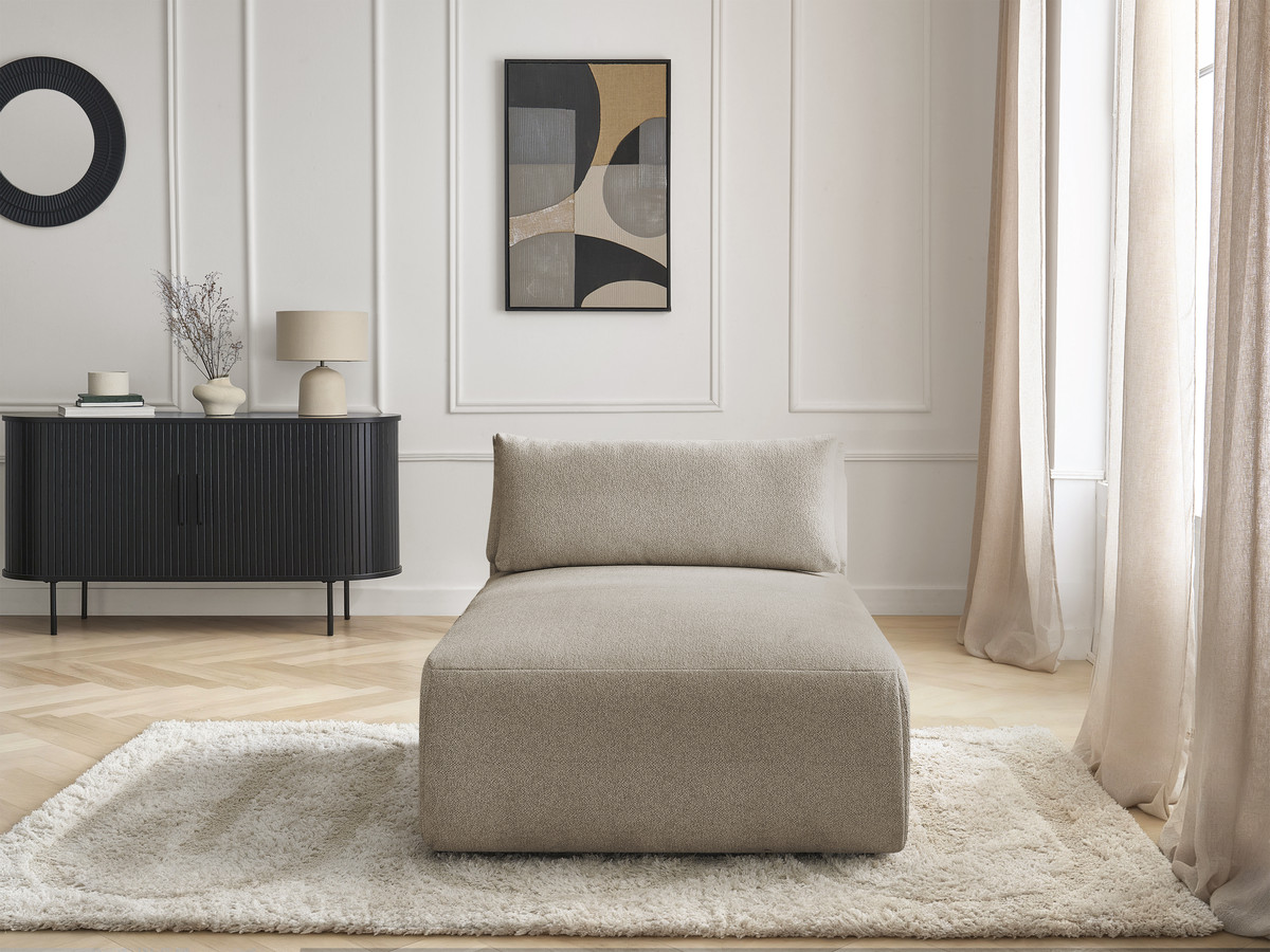Chaise longue met hoofdsteun voor modulaire bank JANA, gemêleerde stof
