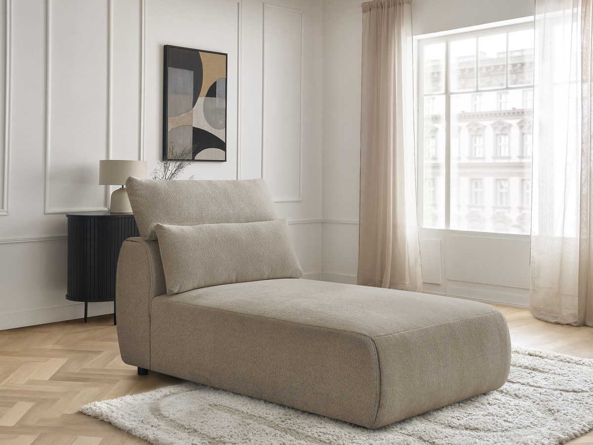 Chaise longue met hoofdsteun voor modulaire bank JANA, gemêleerde stof