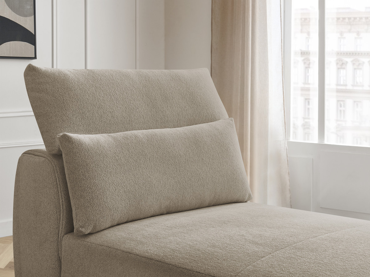 Chaise longue met hoofdsteun voor modulaire bank JANA, gemêleerde stof