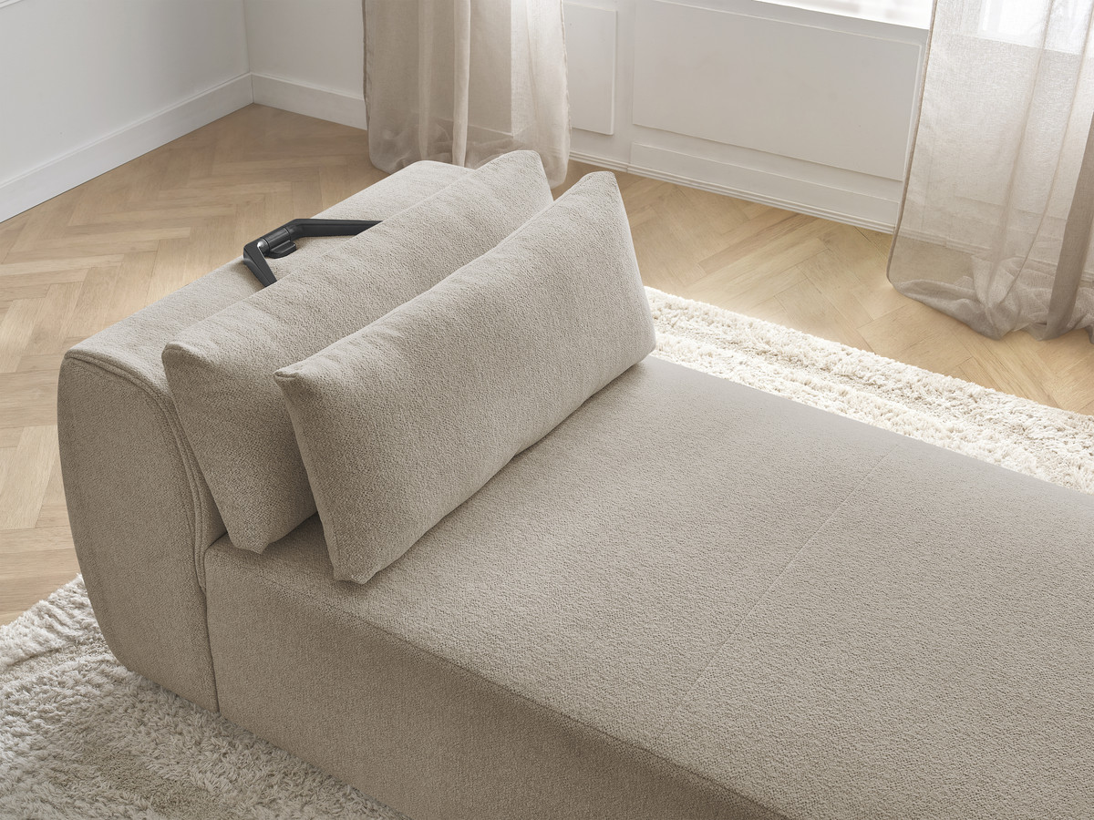 Chaise longue met hoofdsteun voor modulaire bank JANA, gemêleerde stof