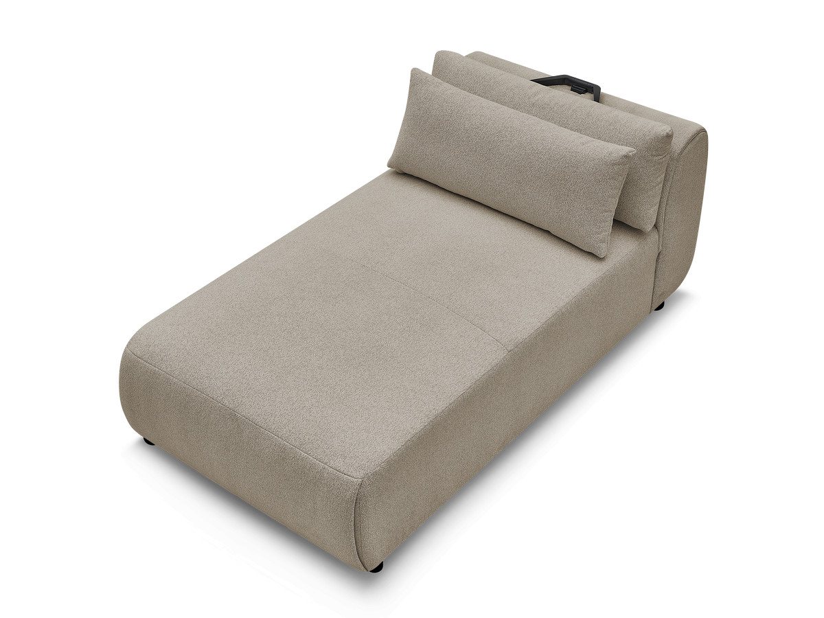 Chaise longue met hoofdsteun voor modulaire bank JANA, gemêleerde stof