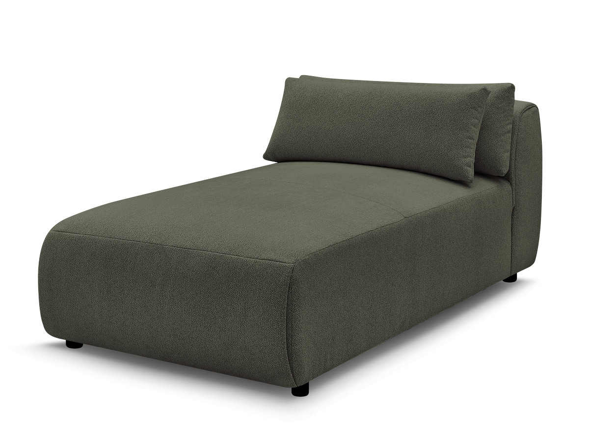 chaise longue met hoofdsteun voor modulaire bank jana, gemêleerde stof gekleurd groente