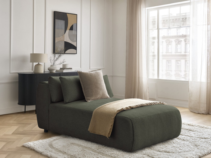 Méridienne avec têtière pour canapé modulable JANA tissu chiné