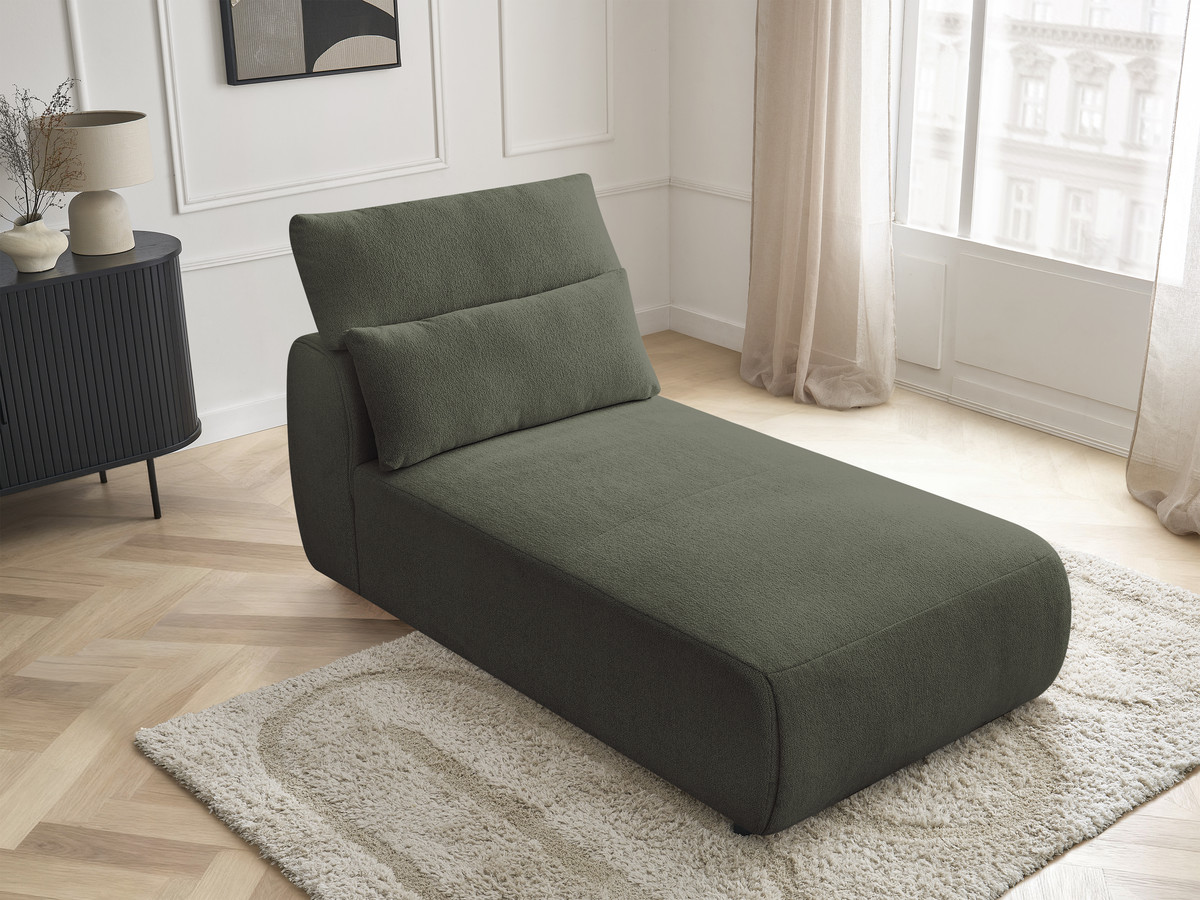 Chaise longue met hoofdsteun voor modulaire bank JANA, gemêleerde stof