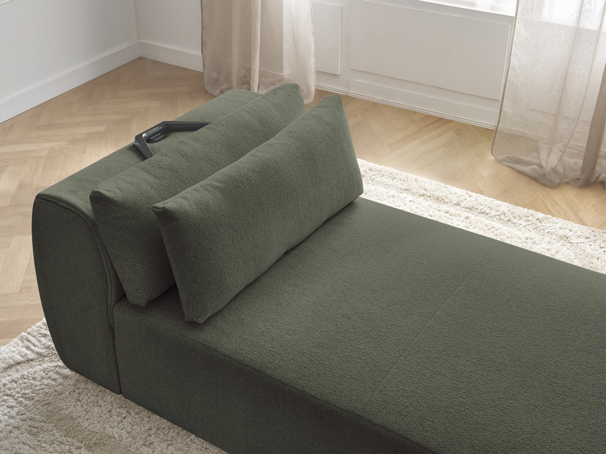 Chaise longue met hoofdsteun voor modulaire bank JANA, gemêleerde stof