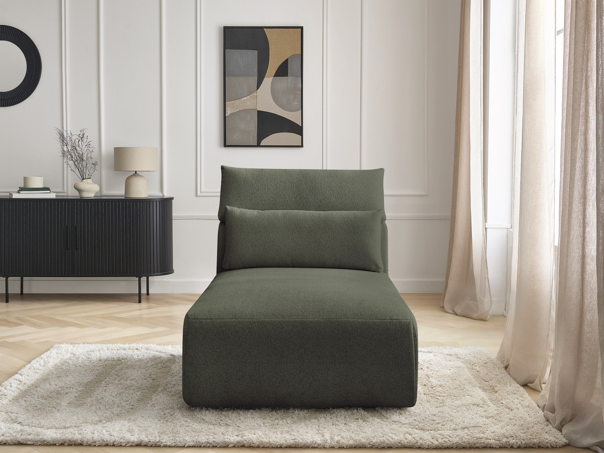Chaise longue met hoofdsteun voor modulaire bank JANA, gemêleerde stof