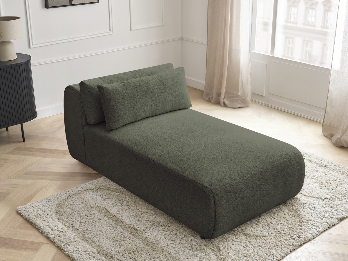 Chaise longue met hoofdsteun voor modulaire bank JANA, gemêleerde stof