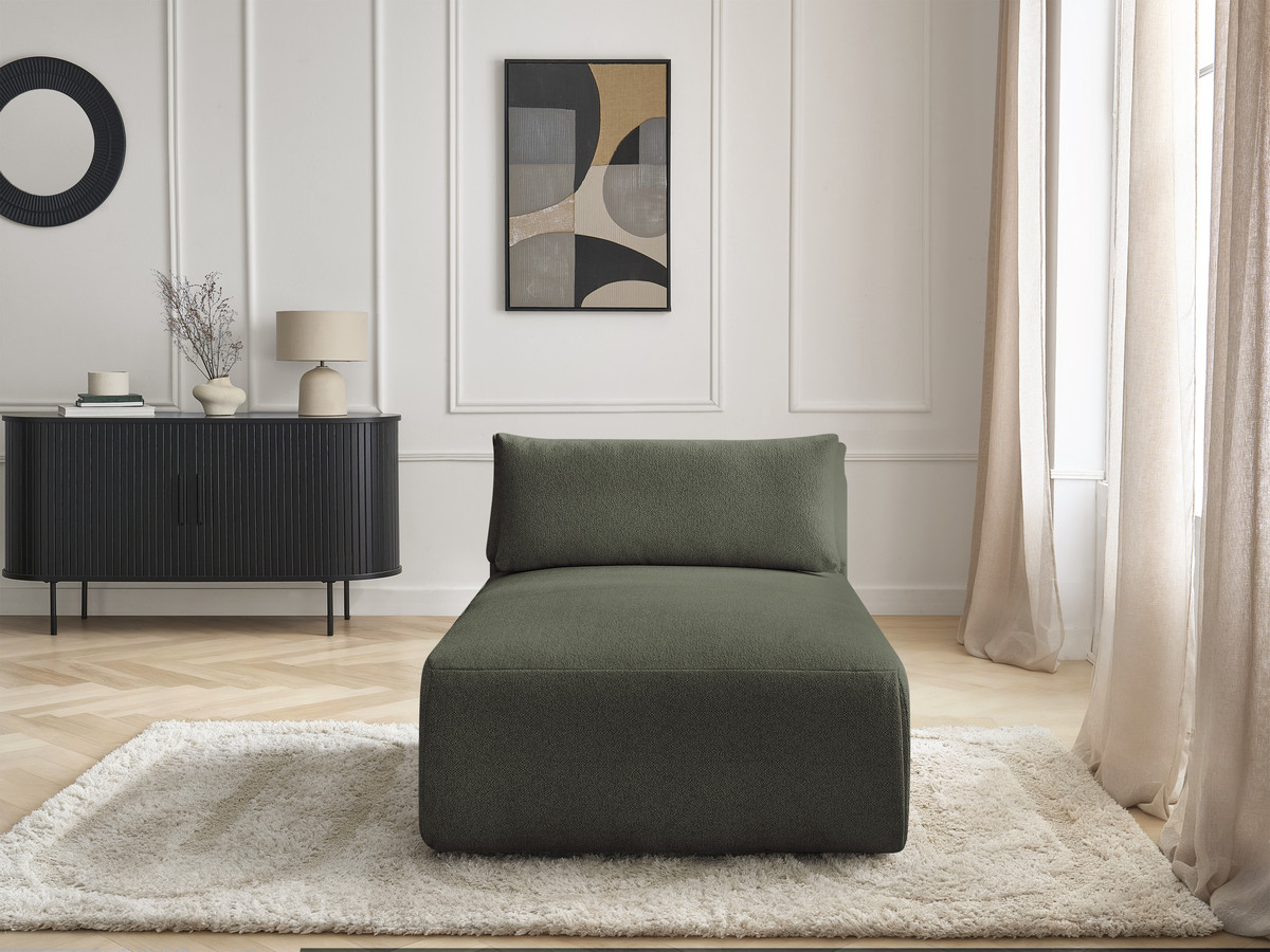 Chaise longue met hoofdsteun voor modulaire bank JANA, gemêleerde stof