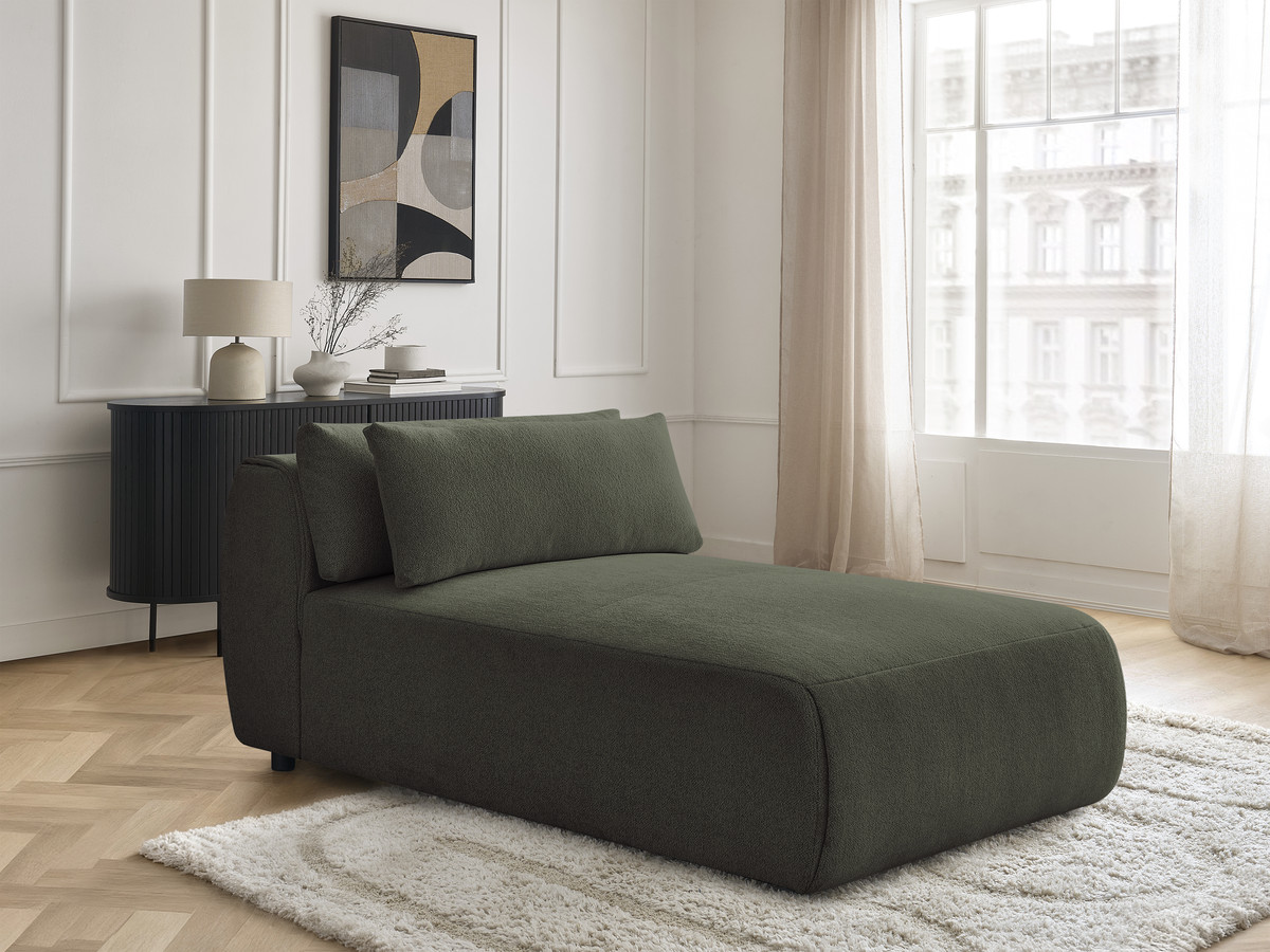 Chaise longue met hoofdsteun voor modulaire bank JANA, gemêleerde stof