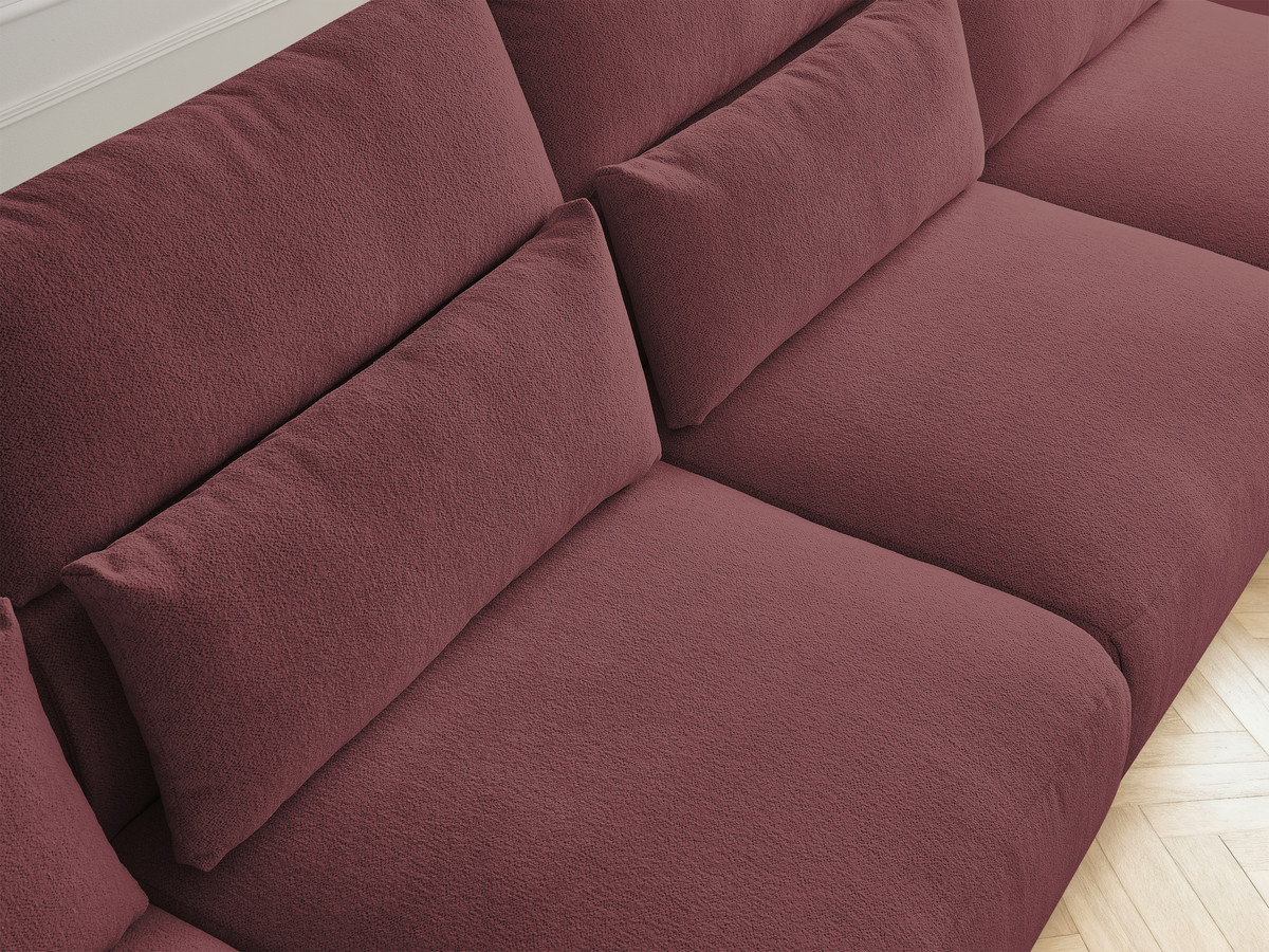 Modulaire vaste panoramabank met hoofdsteunen JANA gemêleerde stof met 2 chaise longues en 2 fauteuils