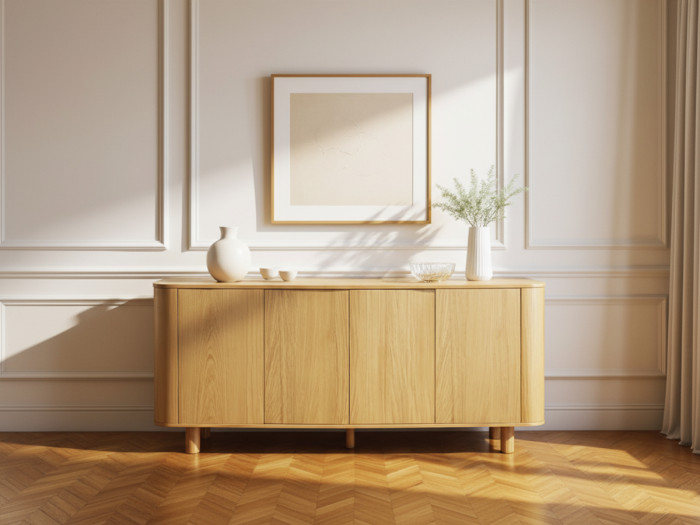 Buffet 4 portes 180 cm MALO placage chêne massif