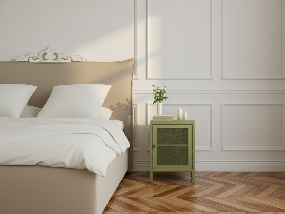 Table de chevet 1 porte CLARA métal Table de chevet 1 porte CLARA métal