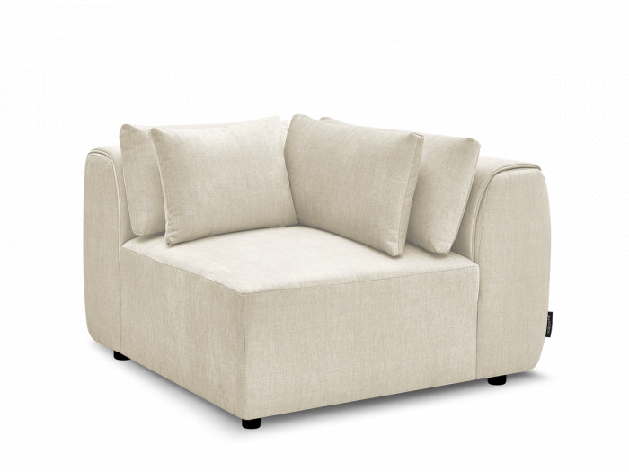 Angle avec têtière pour canapé modulable JANA tissu velours