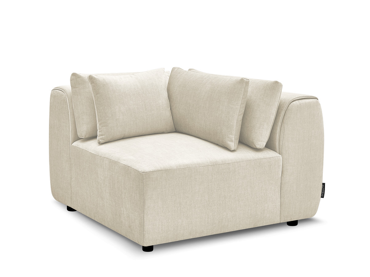 hoekmeubel met hoofdsteun voor modulaire bank jana in fluwelen stof gekleurd beige