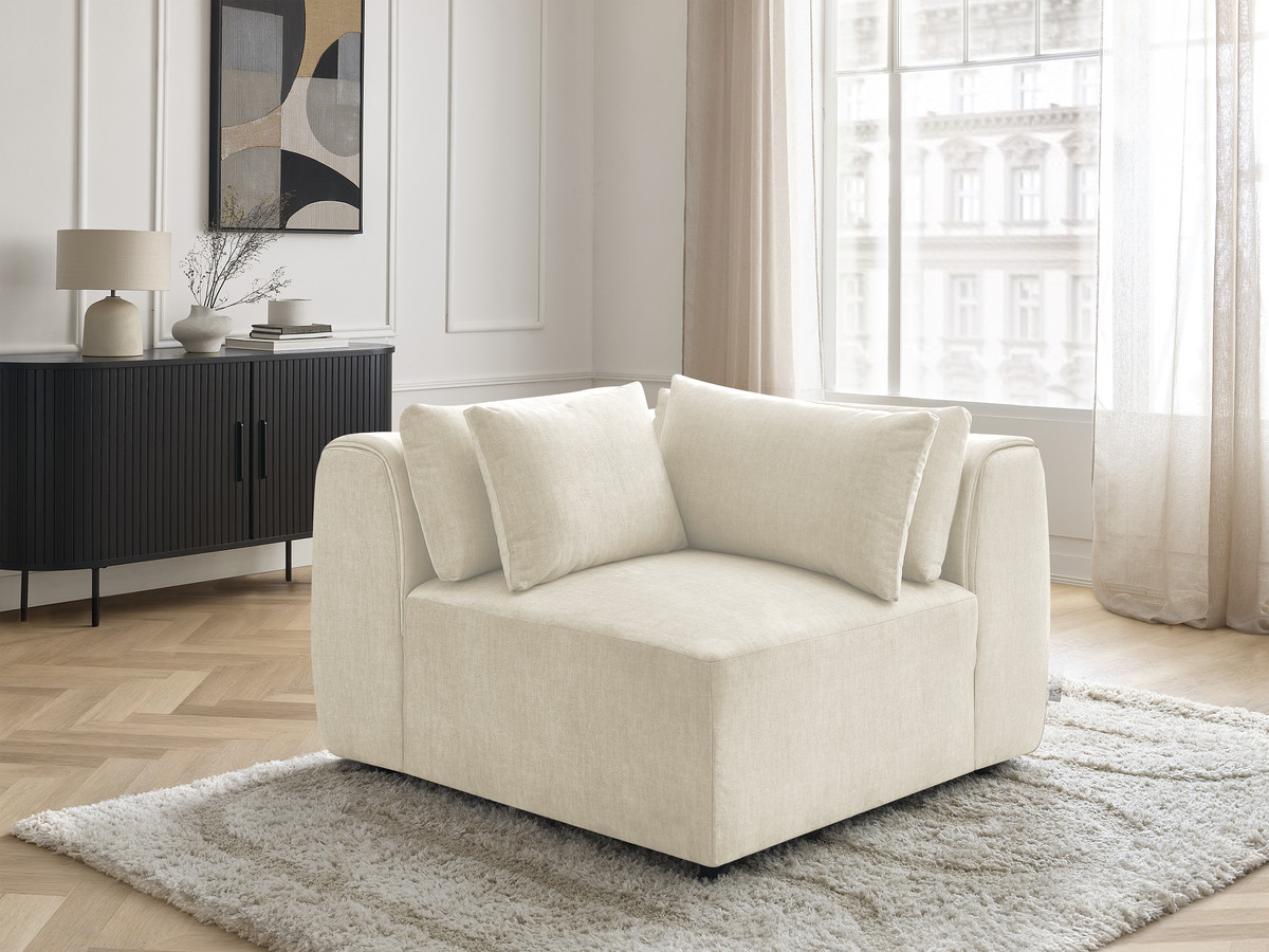 Hoekmeubel met hoofdsteun voor modulaire bank JANA in fluwelen stof