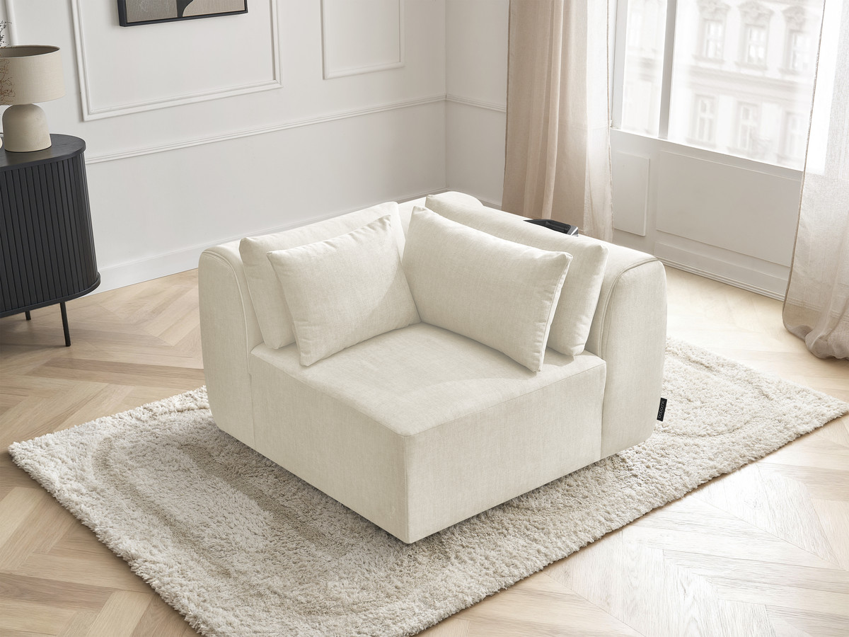 Hoekmeubel met hoofdsteun voor modulaire bank JANA in fluwelen stof