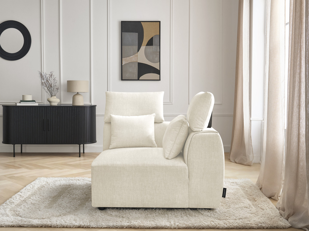 Angle avec têtière pour canapé modulable JANA velours beige — vue 6