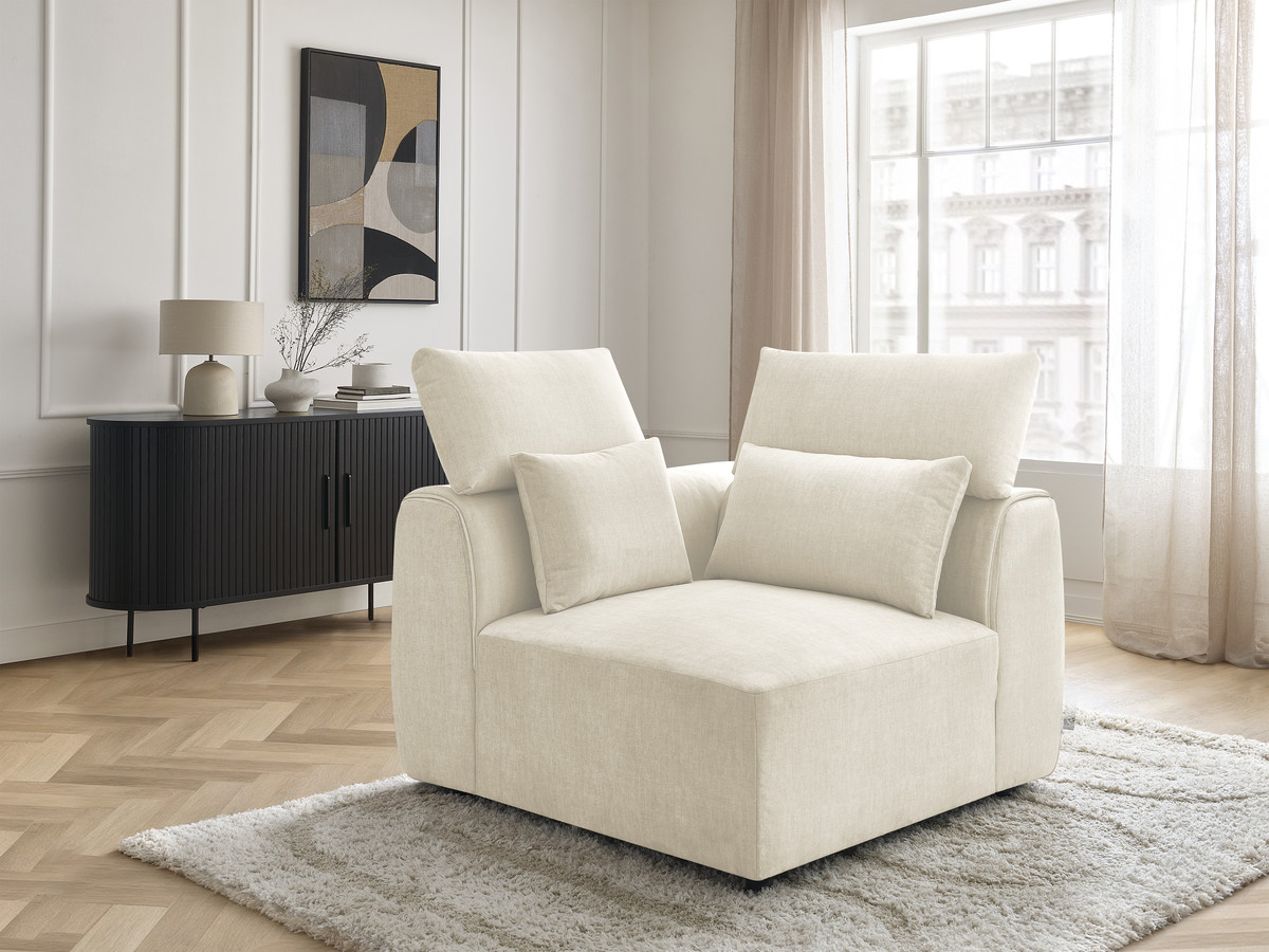 Hoekmeubel met hoofdsteun voor modulaire bank JANA in fluwelen stof