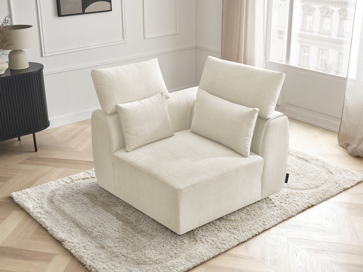 Hoekmeubel met hoofdsteun voor modulaire bank JANA in fluwelen stof