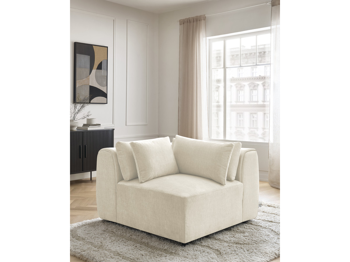 Hoekmeubel met hoofdsteun voor modulaire bank JANA in fluwelen stof