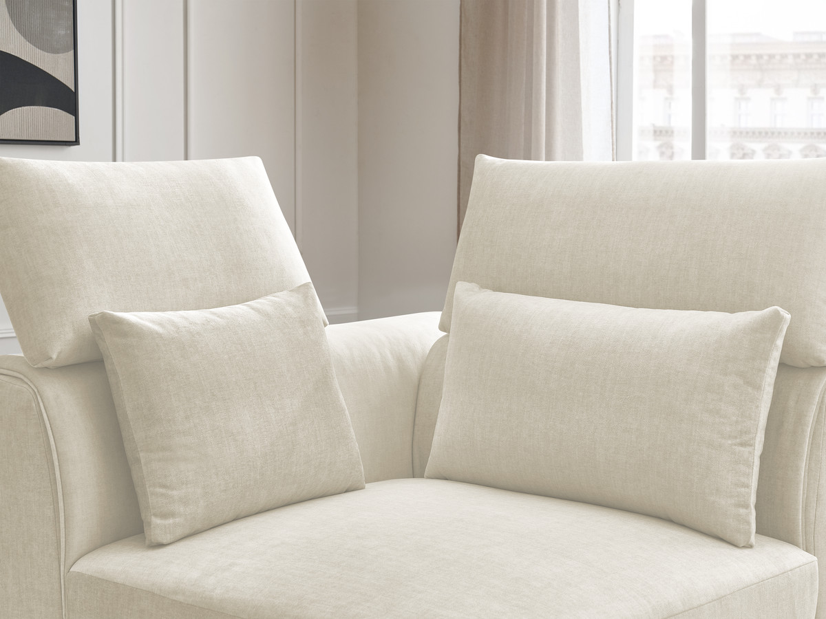 Hoekmeubel met hoofdsteun voor modulaire bank JANA in fluwelen stof