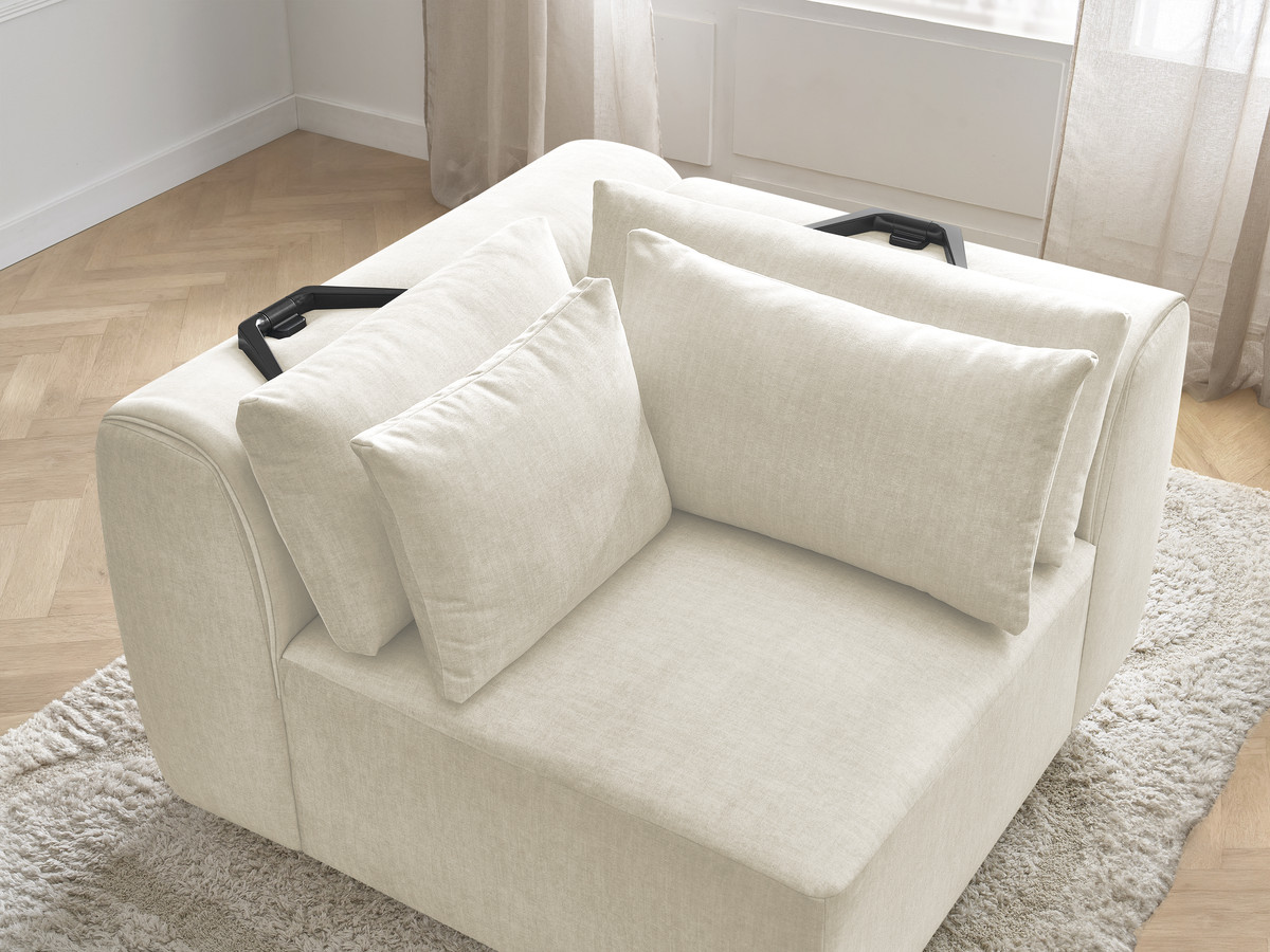 Hoekmeubel met hoofdsteun voor modulaire bank JANA in fluwelen stof