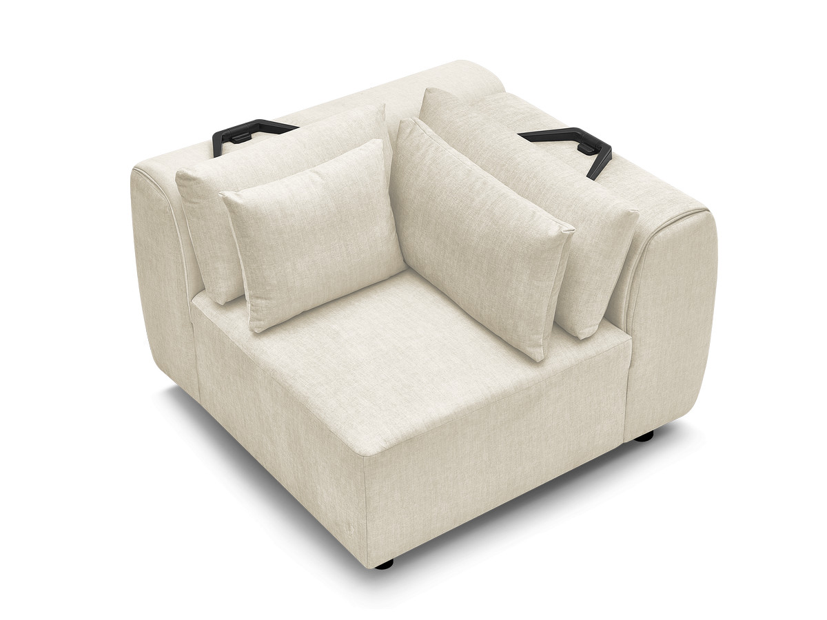 Hoekmeubel met hoofdsteun voor modulaire bank JANA in fluwelen stof