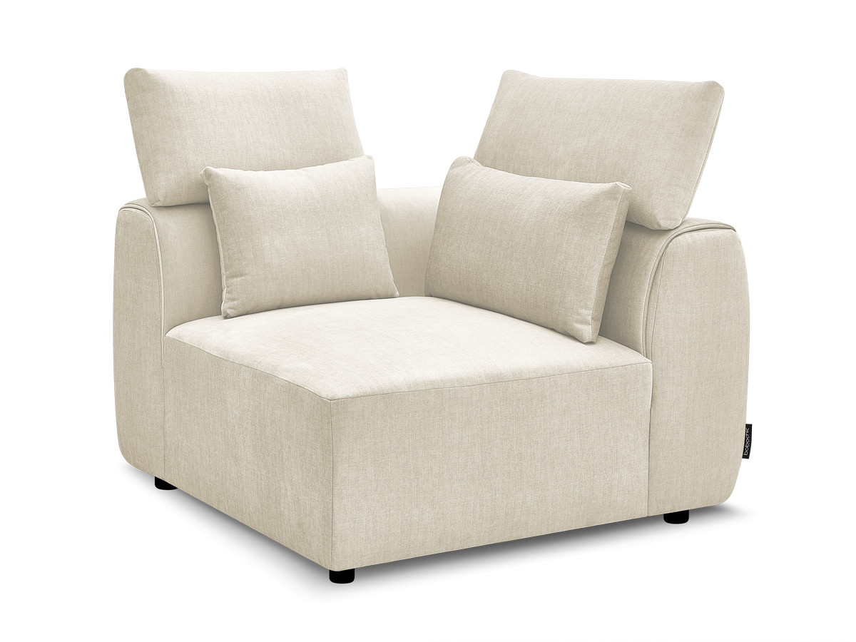 Hoekmeubel met hoofdsteun voor modulaire bank JANA in fluwelen stof