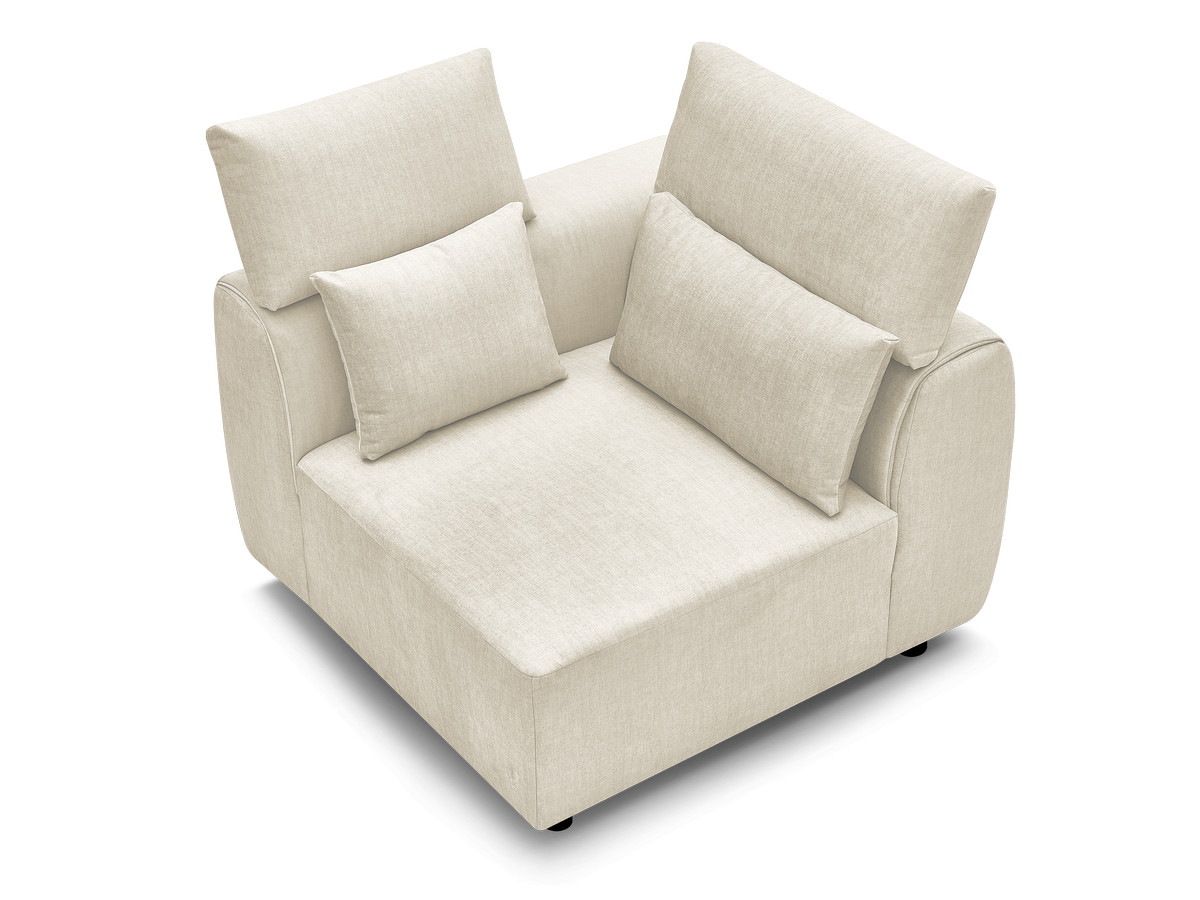 Hoekmeubel met hoofdsteun voor modulaire bank JANA in fluwelen stof