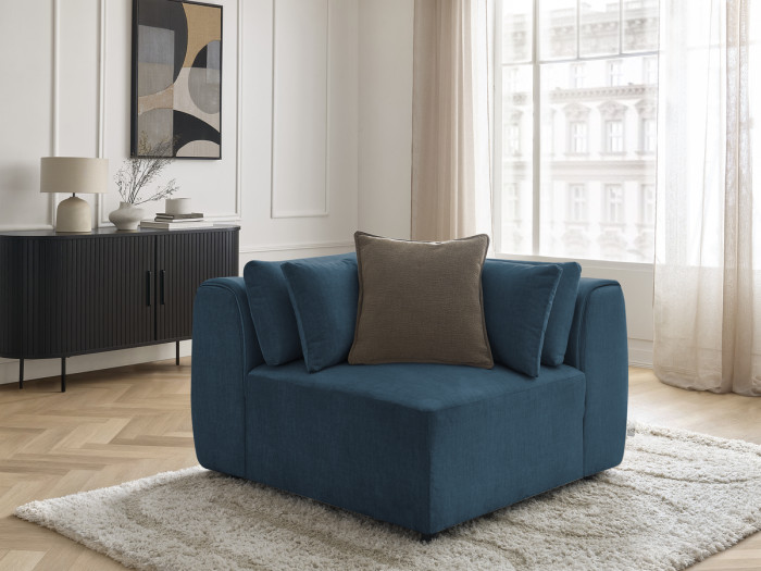 Angle avec têtière pour canapé modulable JANA tissu velours