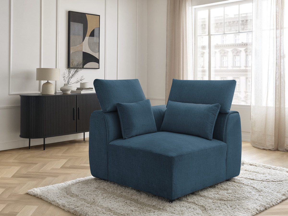 Hoekmeubel met hoofdsteun voor modulaire bank JANA in fluwelen stof