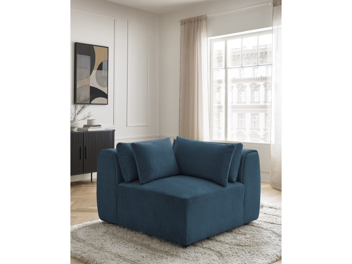 Hoekmeubel met hoofdsteun voor modulaire bank JANA in fluwelen stof