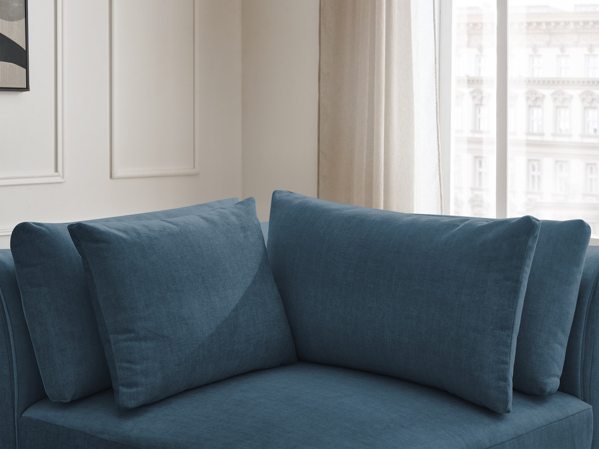 Hoekmeubel met hoofdsteun voor modulaire bank JANA in fluwelen stof