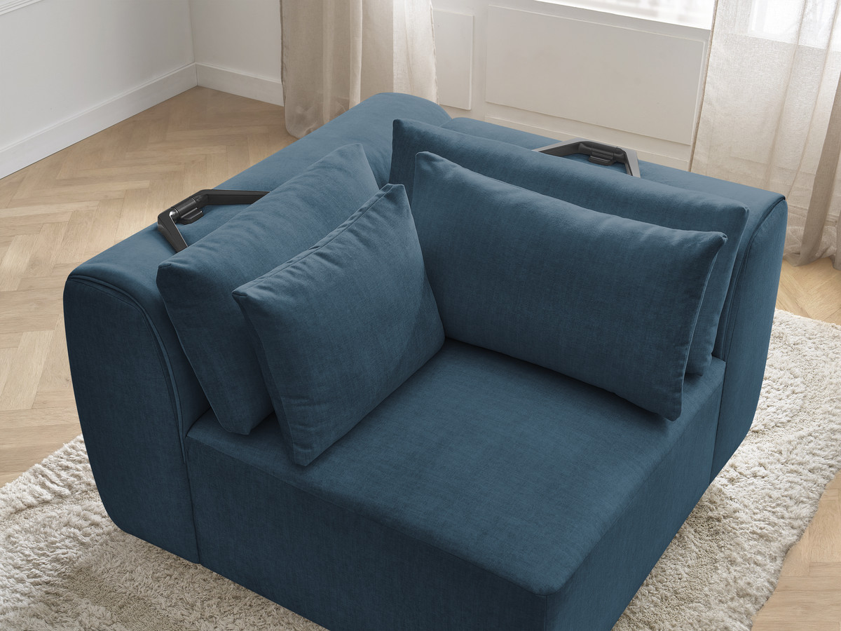 Hoekmeubel met hoofdsteun voor modulaire bank JANA in fluwelen stof