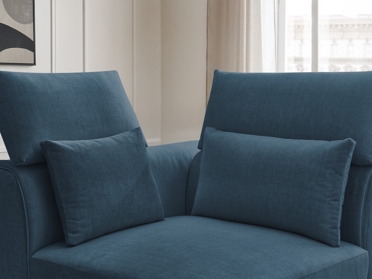 Hoekmeubel met hoofdsteun voor modulaire bank JANA in fluwelen stof