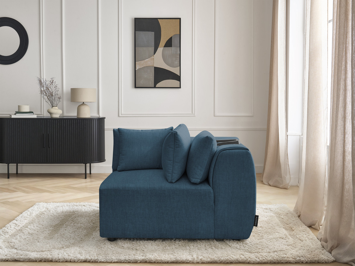 Hoekmeubel met hoofdsteun voor modulaire bank JANA in fluwelen stof