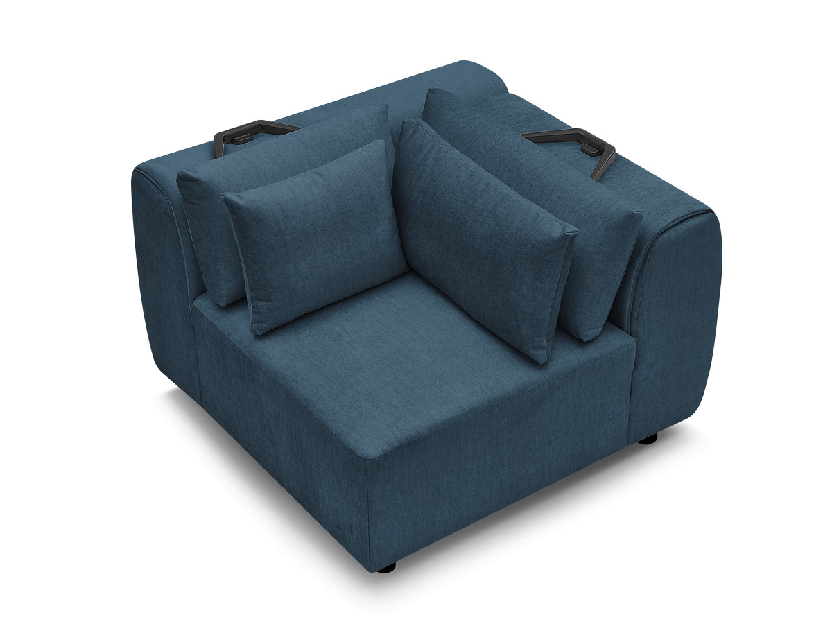 Hoekmeubel met hoofdsteun voor modulaire bank JANA in fluwelen stof