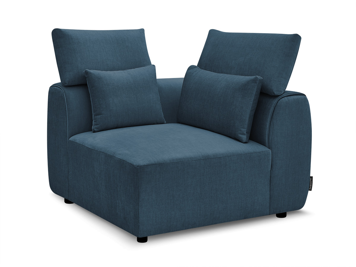 Hoekmeubel met hoofdsteun voor modulaire bank JANA in fluwelen stof