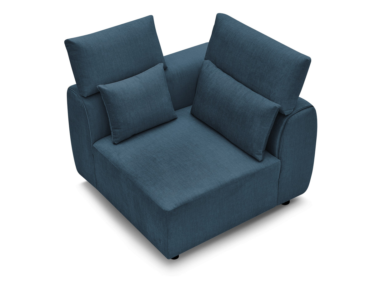 Hoekmeubel met hoofdsteun voor modulaire bank JANA in fluwelen stof