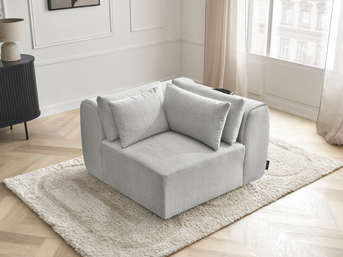 Hoekmeubel met hoofdsteun voor modulaire bank JANA in fluwelen stof