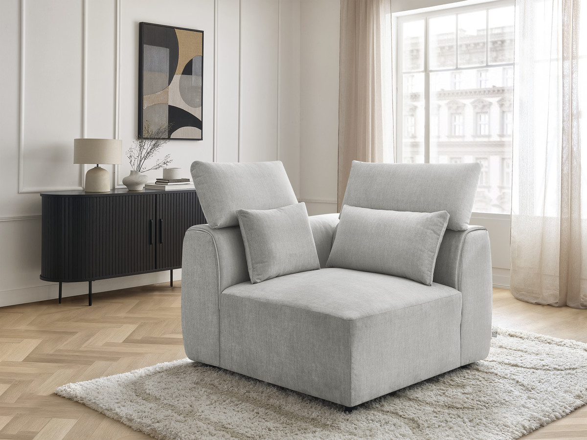 Hoekmeubel met hoofdsteun voor modulaire bank JANA in fluwelen stof