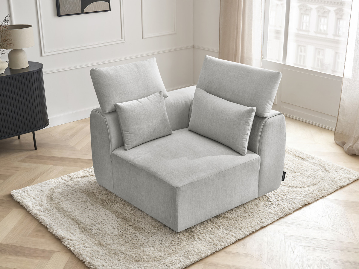 Hoekmeubel met hoofdsteun voor modulaire bank JANA in fluwelen stof