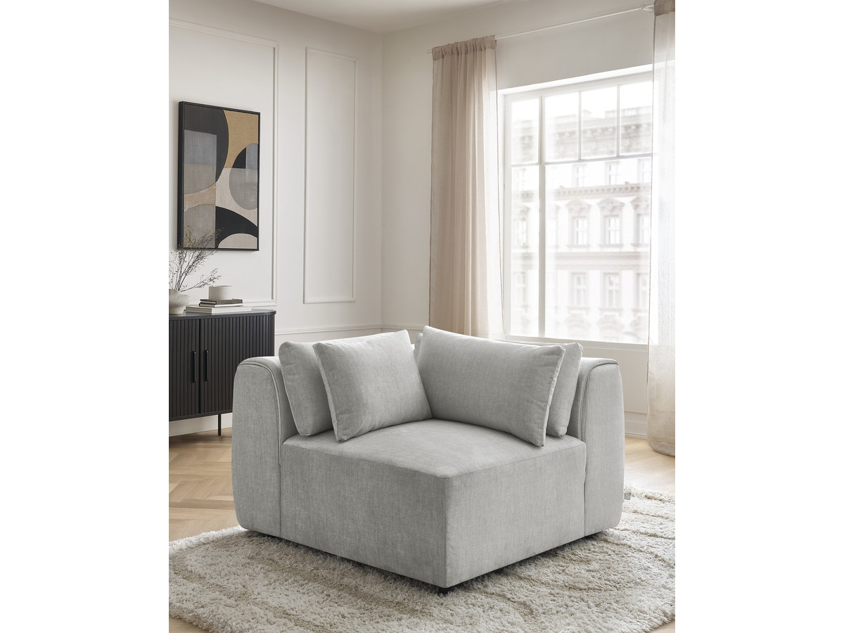 Hoekmeubel met hoofdsteun voor modulaire bank JANA in fluwelen stof