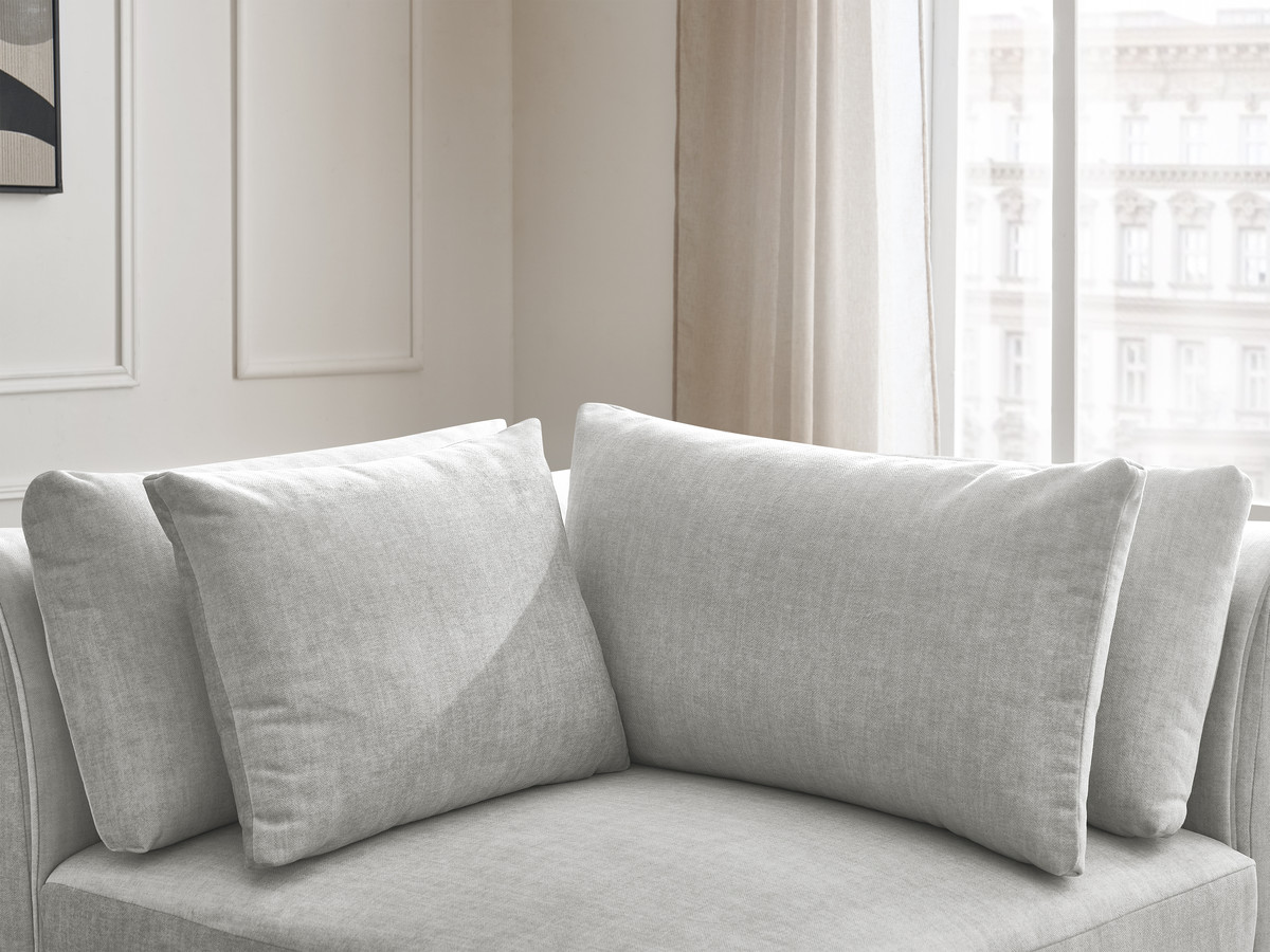 Hoekmeubel met hoofdsteun voor modulaire bank JANA in fluwelen stof